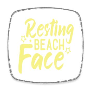Resting Beach Face - Square fridge magnet - white - Front