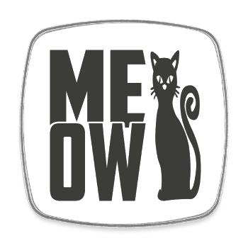 Meow Cat - Square fridge magnet - white - Front