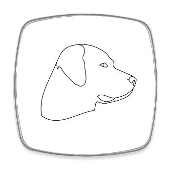 Hund - Viereckiger Kühlschrankmagnet - Weiß - Vorne
