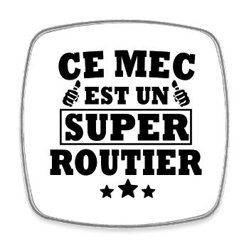 super routier / cadeau humour routier - Magnet carré - blanc - Devant