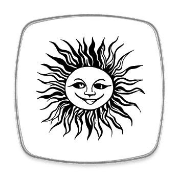 Sun Summer Watercolor Nature Beach Sky Vector 1 - Square fridge magnet - white - Front