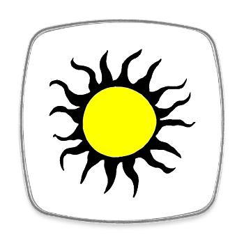 Sun Summer Watercolor Nature Beach Sky Vector 6 - Square fridge magnet - white - Front