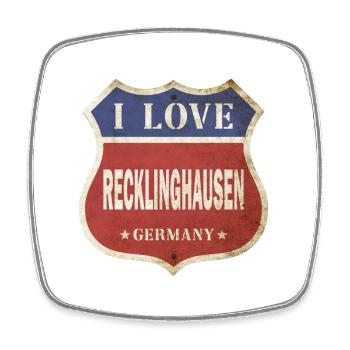 Recklinghausen Germany I Love Vintage Retro - Square fridge magnet - white - Front