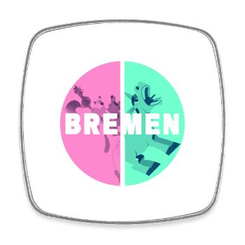 Bremen Germany City Skyline Home Love - Square fridge magnet - white - Front