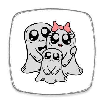 Enfant Parents Fantômes Couple - Magnet carré - blanc - Devant