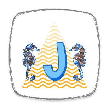 Seahorse E 262 J - Square fridge magnet - white - Front