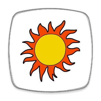 Sonne Sommer Aquarell Natur Strand Himmel Vektor - Viereckiger Kühlschrankmagnet - Weiß - Vorne
