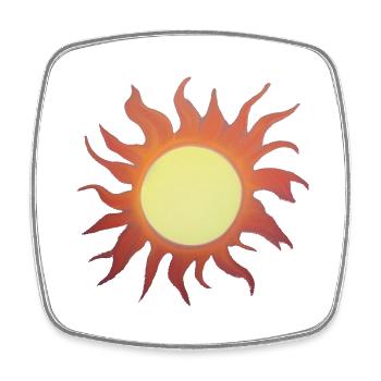 Sun Summer Watercolor Nature Beach Sky 07 - Square fridge magnet - white - Front