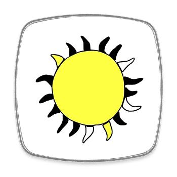 Sun Summer Watercolor Nature Beach Sky Vector - Square fridge magnet - white - Front