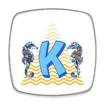 Seahorse E 262 K - Magnet carré - blanc - Devant