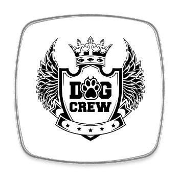 Dog Crew Wappen Logo - Viereckiger Kühlschrankmagnet - Weiß - Vorne