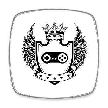 Gamepad Coat of Arms Gamer - Square fridge magnet - white - Front