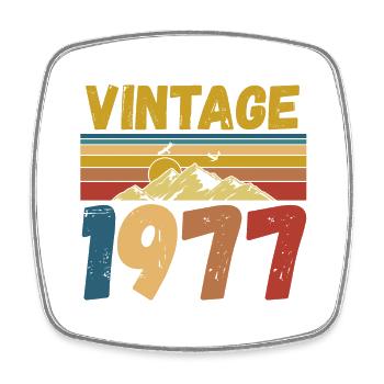 vintage 1977 - Square fridge magnet - white - Front