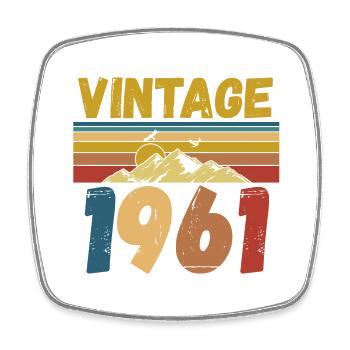 vintage 1961 - Square fridge magnet - white - Front