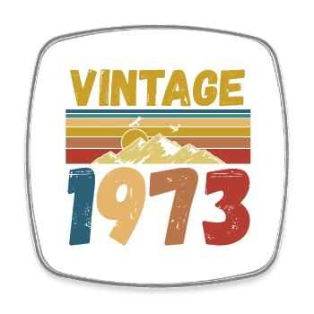 vintage 1973 - Square fridge magnet - white - Front