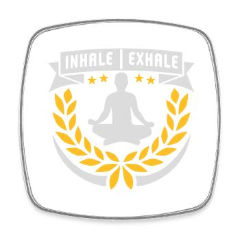 Inspirez expirez Yoga citation - Magnet carré - blanc - Devant