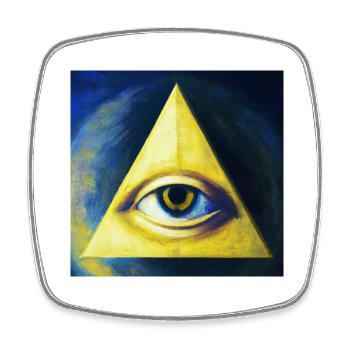 All Seeing Eye - Square fridge magnet - white - Front