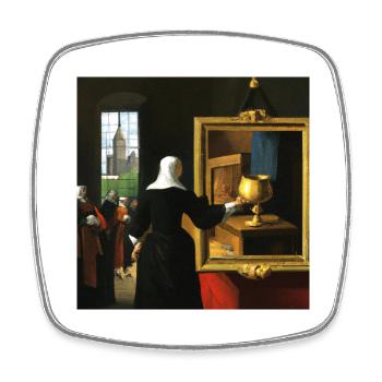 Grail Surrealism - Square fridge magnet - white - Front