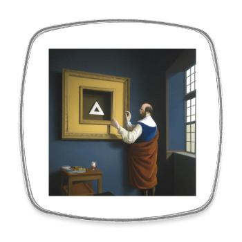 The Grand Master - Square fridge magnet - white - Front