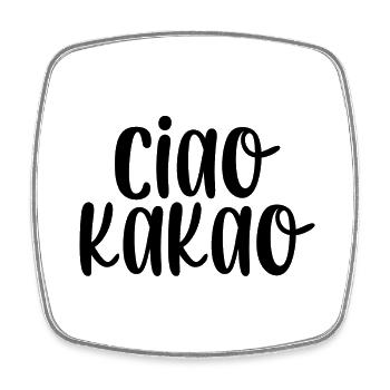 Ciao Kakao - Viereckiger Kühlschrankmagnet - Weiß - Vorne
