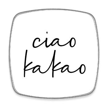 Ciao Kakao - Viereckiger Kühlschrankmagnet - Weiß - Vorne