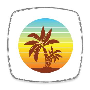 Urlaub Strand Palmen Wellen Sommer Meer Geschenk - Viereckiger Kühlschrankmagnet - Weiß - Vorne