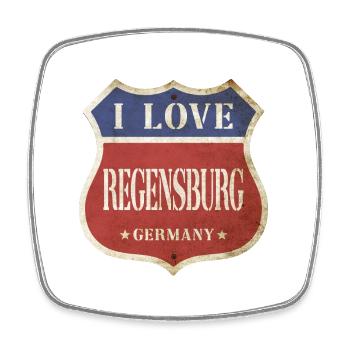 Ratisbonne Allemagne Ville J’aime Vintage Rétro - Magnet carré - blanc - Devant