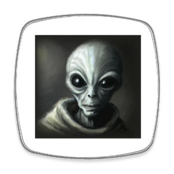 Alien - Square fridge magnet - white - Front