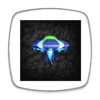 UFO - Square fridge magnet - white - Front