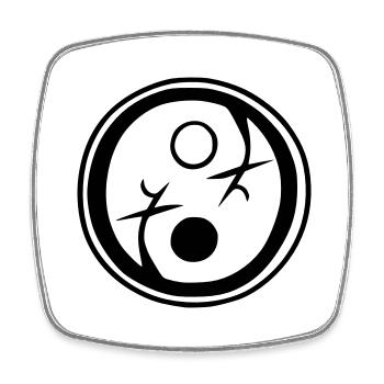 Yin Yang Sign Symbol Peace Happiness Vector 2 - Square fridge magnet - white - Front