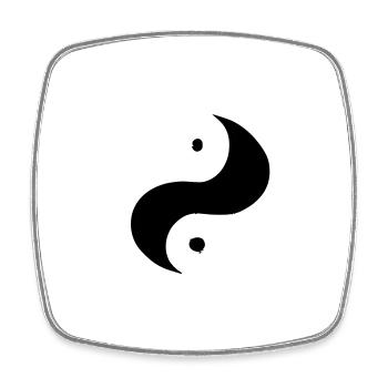 Yin Yang Sign Symbol Peace Happiness Vector 5 - Square fridge magnet - white - Front