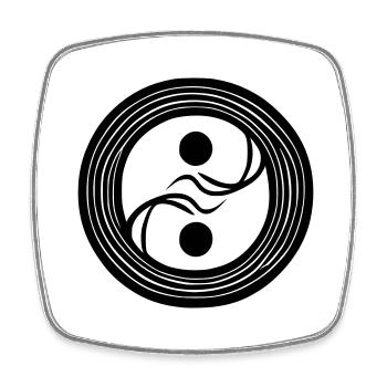 Yin Yang Signe Symbole Paix Bonheur Vecteur 4 - Magnet carré - blanc - Devant