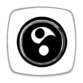 Yin Yang Zeichen Symbol Frieden Glück Vektor 1 - Viereckiger Kühlschrankmagnet - Weiß - Vorne