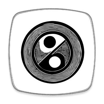 Yin Yang Signe Symbole Paix Heureux 15 - Magnet carré - blanc - Devant