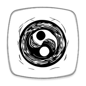 Yin Yang Signe Symbole Paix Bonheur Vecteur 9 - Magnet carré - blanc - Devant