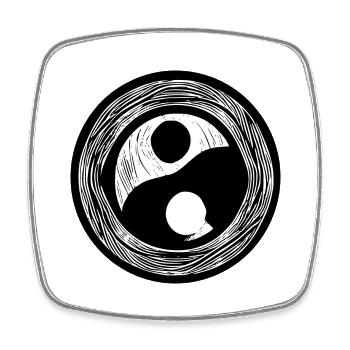 Yin Yang Sign Symbol Peace Happy 11 - Square fridge magnet - white - Front