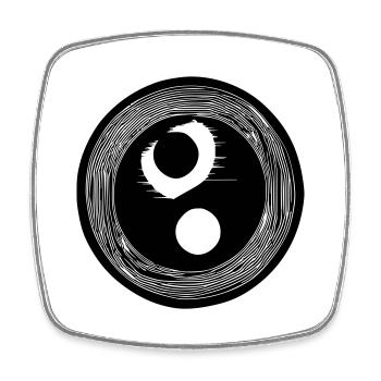 Yin Yang Signe Symbole Paix Bonheur Vecteur 8 - Magnet carré - blanc - Devant