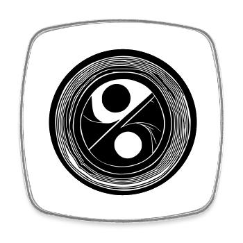 Yin Yang Signe Symbole Paix Bonheur Vecteur 15 - Magnet carré - blanc - Devant