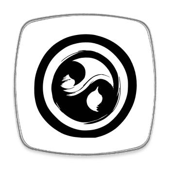 Yin Yang Zeichen Symbol Frieden Glück Vektor 3 - Viereckiger Kühlschrankmagnet - Weiß - Vorne