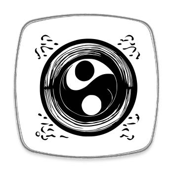 Yin Yang Signe Symbole Paix Bonheur Vecteur 6 - Magnet carré - blanc - Devant