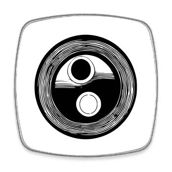 Yin Yang Zeichen Symbol Frieden Glück Vektor 12 - Viereckiger Kühlschrankmagnet - Weiß - Vorne
