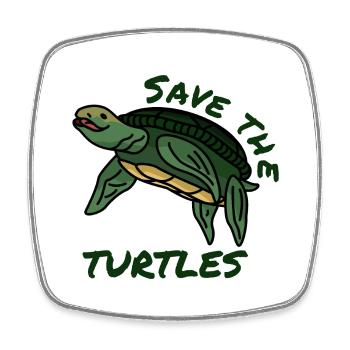Save the turtles Help quote Environment Plastic - Square fridge magnet - white - Front