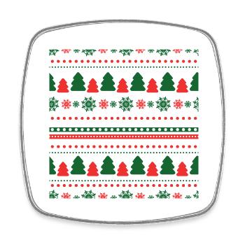 Christmas Gifts | Tree - Snowflake Pattern 2022 - Square fridge magnet - white - Front