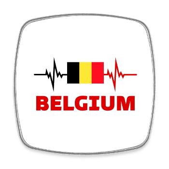 Belgien Fußball 2022 Herzschlag - Viereckiger Kühlschrankmagnet - Weiß - Vorne