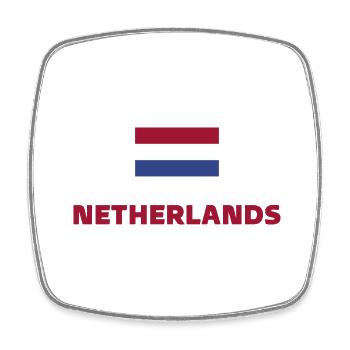 Pays-Bas Football 2022 Holland battement de cœur - Magnet carré - blanc - Devant