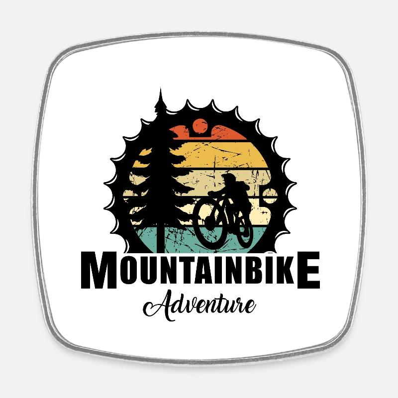Mountain Bike - Square fridge magnet - white