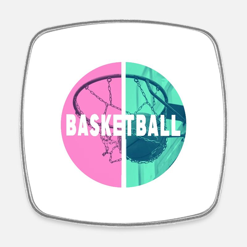 Basketteur Basketteur Basketteur Dunking Sport Player - Magnet carré - blanc