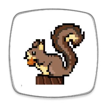 Squirrel Pixel Art Idée cadeau - Magnet carré - blanc - Devant