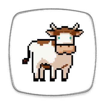 Idée cadeau Cow Pixel Pixel Cow - Magnet carré - blanc - Devant