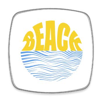 Beach wave T shirt Design - Square fridge magnet - white - Front